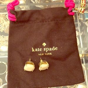Kate Spade studs in gold and white